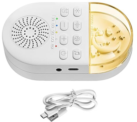 White Noise Machine Baby – insomningshjälp spädbarn vuxna | Bärbar ljudmaskin för vuxna | Nattlampa och vitt ljud baby | Vit ljudmaskin för barn, vänner, familj