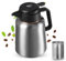 Carafe à Café Isotherme en Acier Inoxydable, 1.8L Carafe à Café Thermique, Pichet Isotherme à Café, Carafe d'eau Isolée Sous Vide avec Affichage de la Température avec Passoire à Thé pour Thé Café
