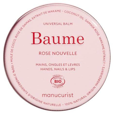 Manucurist Rosa läppbalsam, nagelhänder | Idealisk multifunktionsvård för resor - kokosnötsolja, Damaskus rosa olja - magisk balsam - 100 % naturligt ursprung
