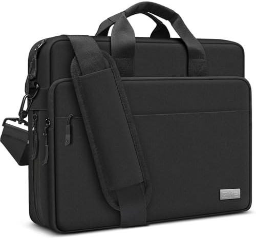 ZYB Grande Impermeable Maletin Portátil 15,6 16 Pulgadas, Bolsa Fundas Ordenador Portátil 15.6 16 Pulgadas para Lenovo HP MacBook Pro ASUS MSI Acer Samsung etc Bolsa de Mensajero de Hombres - Negro