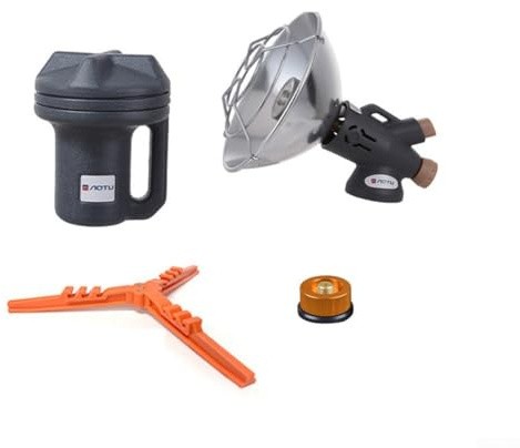 Chauffage à gaz portable d'extérieur avec allumage électrique fiable et base pliable pour l'hiver, le camping, la terrasse et la pêche (B)