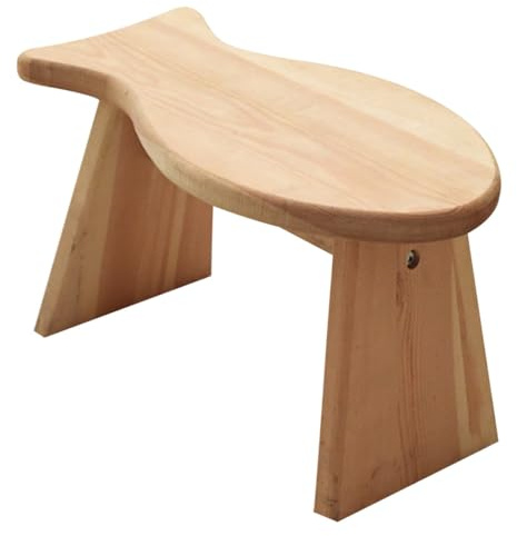 TOPBATHY Tabouret Garçon Fille Bois Petit Escabeau Antidérapant pour Salle de Bain et Maison Tabouret Compact Portable Bois Massif Forme de Poisson Banc Multifonction pour Changer
