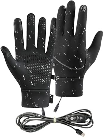 Guantes Térmicos De Invierno - Manoplas Térmicas USB A Prueba De Viento Con Ajuste De 3 Temperaturas | Guantes Cálidos Para Clima Frío Para Montar A Caballo, Esquiar, Hacer Snowboard, Patinar, Hacer S