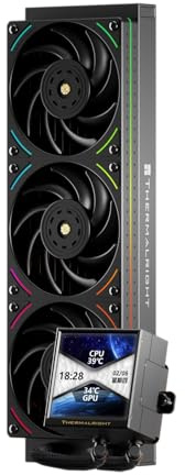 Thermalright TR Peerless Vision 360 UB ARGB Black CPU Aio, sistema di raffreddamento ad acqua con ventole in linea, schermo LCD IPS da 3,95 con risoluzione 480 x 480, per AM4/AM5; Intel 1851