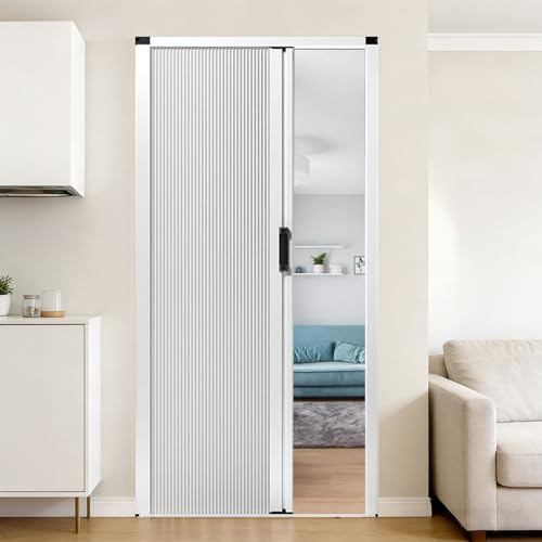 Puertas Correderas Personalizada,Puertas Corredizas Tipo Acordeón De 60,70,80,90,100 Y 200 Cm,Diseño Plegable Que Ahorra Espacio,para Divisor De Ambientes,Cocina Y Baño Sin Taladros 120×210cm