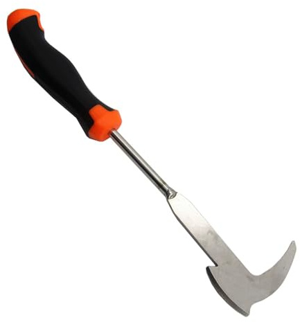 Diserbatore Manuale, 34 cm Raschietto per Giunti in Acciaio Inossidabile, Coltello per Erbacce per Rimuovere Muschio e Erbacce, Attrezzi da Giardino a Forma di Ascia con Manico in Gomma