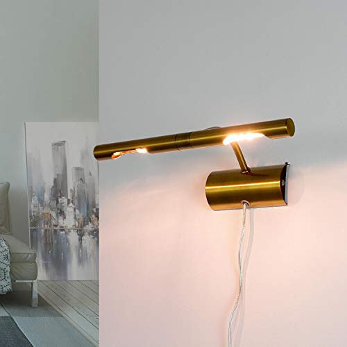 Easylight Spiegelleuchte aus Metall in Bronze 2xG9 B:29cm klassisch Bilderleuchte für Flur Bad Wohnzimmer Schlafzimmer Wandlampe Bilderlampe Wandleuchte Innen