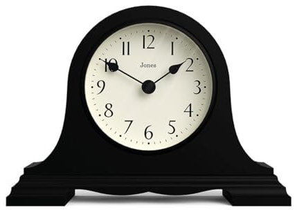 JONES CLOCKS® Speakeasy kaminuhr | Klassisches Design des napoleonhutes | Schwarz | Zeitgenössischer klassischer Stil für Schreibtisch, Tisch, Regal oder nachttisch