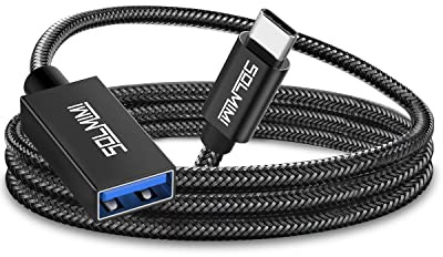 SOLMIMI USB C auf A 3.0 Adapter für Laptop, Tablet, Handy mit Typ-C Anschluss, OTG Kabel Type C kompatibel mit Tastatur, Maus, Speicherkarte und andere USB-Peripheriegeräten - 1.2m