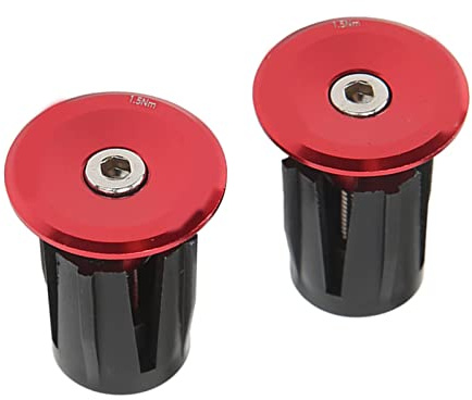 Tappi Per Estremità Barra da 2 Pezzi, Tappi Per Manubrio Bici in Alluminio Per Manubri Diametro 15-24 Mm Accessori Ciclismo Mountain Bike(Rosso)