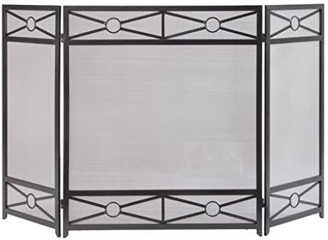 Cheminée Barrière Écran de Protection for poêle Domestique, clôture en Fer forgé Noir Antique, cloison de séparation de cheminée Creuse, clôture de sécurité Protection Pliable