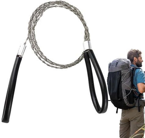 Sierra de alambre de acero inoxidable, Sierra de alambre de bolsillo | Sierra de hilo manual para tubos de PVC Motosierra manual portátil,Herramienta de corte de engranajes al aire libre para acampar