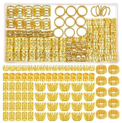 NJCXOLA 110 piezas rastas Viking joyería del pelo, trenzas de metal, horquillas ajustables accesorios para el cabello, accesorios para el cabello de decoración