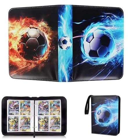Album cartes football 400 Pochette Carte, Cartes à Collectionner dossier d'album cartes collectionner football 4 poches, 50 pages collection cartes Album Classeur étanche Jeu de Rangement Collection