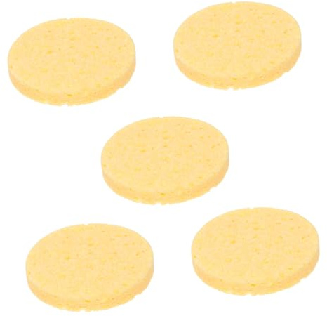 Gatuida Esponjas Redondas De Maquillaje Amigables Piel 5 Piezas Tamaño Mediano Para Limpieza Facial Diaria Mujeres Uso Cosmético Color Amarillo