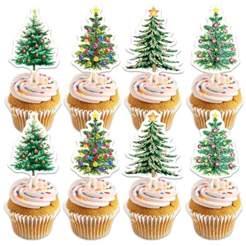 8 Adornos Navideños para Cupcakes, Palitos para Cupcakes, para Fiestas De Invierno, Baby Shower, Cumpleaños, Navidad, Fiestas, Pasteles.