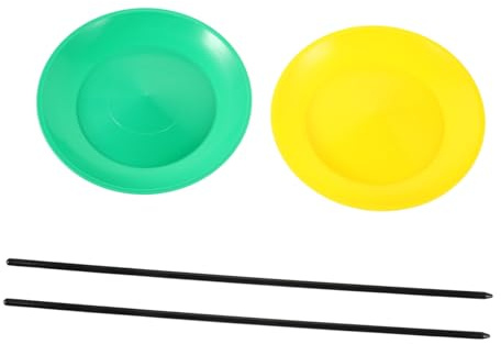 Abaodam 2 pezzi Piatti Rotanti con Bastoncini Giocattolo Circo per Principianti e Spettacoli e Feste Gioco Abilità per Adulti