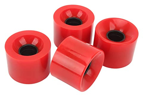 Tnfeeon Skateboardhjul PU-ersättningshjul 60 X 45 Mm 4 St med Bra Grepp och Lågt Ljud för Bananbräda små Fiskbräda Träfiskbrädeåkare (Röd)