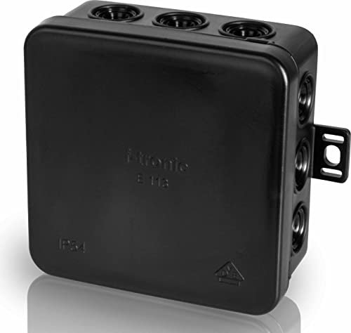 f-tronic Feuchtraum-Abzweigkasten IP54, 85x85x40mm, schwarz, 10 Stück, E113S