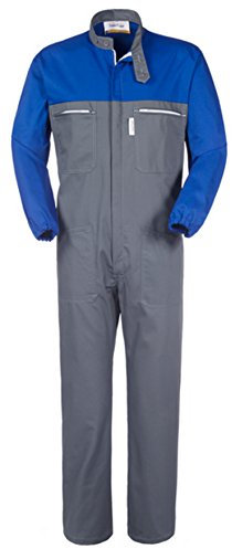 take time/lancelot Tuta da Lavoro Collo Coreana Grigio Blu Royal Gabardine 245 G/M A41207 (S)