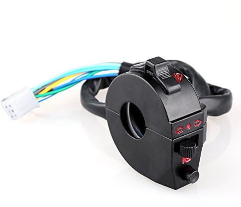 Qiilu Klaxon de guidon de moto pour feux de croisement et feux de croisement gauche et droit