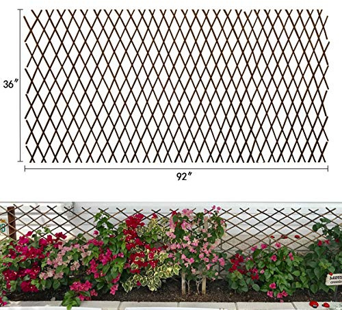 Expandable Garden Trellis Plant Support Willow Lattice Fence Panel for Climbing Plants Vine Ivy Rose Cucumbers Clematis
