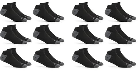 Fruit of the Loom Men's Dual Defense Low Cut Socks (12 Pack), Black, Medium (6 - 12)