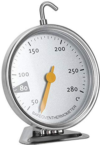 Edelstahl-Ofenthermometer Sofortablesung Großes Backblech-Backofenthermometer mit Haken Küchenkoch-Messwerkzeuge (Messbereich 50-280 ℃)