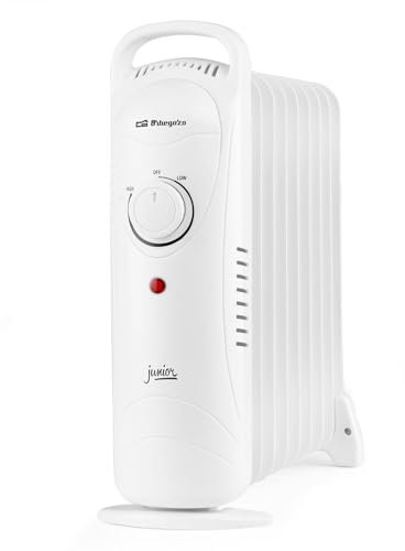 Orbegozo RO 1220 - Radiador de aceite Junior, Protección Sobrecalentamiento, Silencioso, Asa de transporte, 1200 W