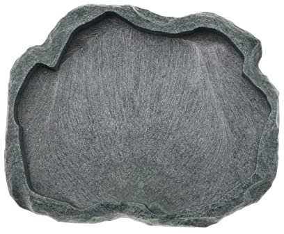 YINETTECH Reptilien Futternapf Haustier Wasserschale Futtern Napf aus Harz für Schildkröten Eidechsen Frösche Geckos Spinnen Skorpione, Größe M