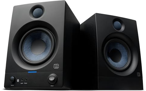 PreSonus Eris 5BT Gen 2 Studio Monitor Desktop Speakers with Bluetooth, Pair, 5.25-inch, 100W, Ideal for Home Multimedia, Gaming and Music Production, Black
