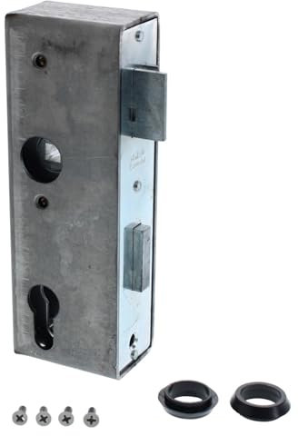 ToniTec Serrure à mortaiser avec boîte à souder 172 x 40 x 85 mm - Boîtier de serrure à souder pour portails métalliques - Dimensions du mandrin : 55 mm