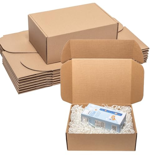 Wowxyz Shipping Boxes 12x9x4 Inches 20 Pack Corrugated Cardboard Mailing Boxes for Small Business, Kraft Medium Literature Mailer Packaging Supplies Brown