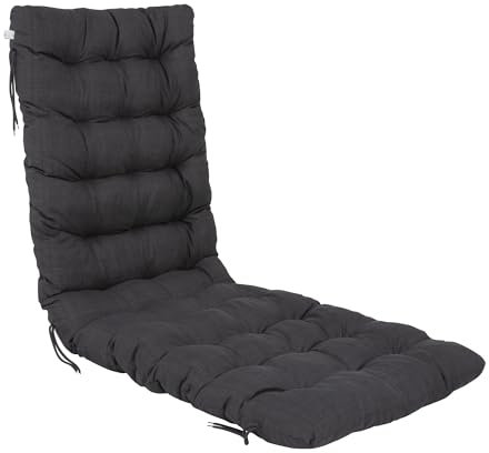 PATIO Liegestuhl Auflage 160x50 cm Milos Relax Gartenliege Polster Hochlehner gesteppt mit Schnüren