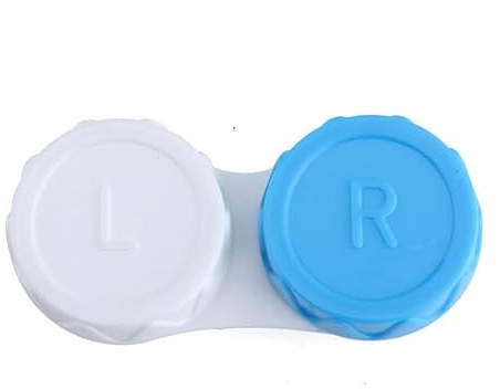 Hrlace kontaktlinsbehållare set 10 stycken för mjuka/hårda linser läckagesäker resa kontaktlinsbehållare färgglad förvaringslåda bärbar kontaktlinsbox för hem och resor, blå