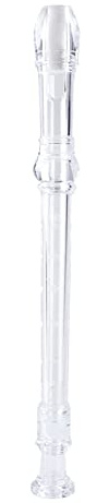 Flauta soprano de estilo alemán, llave de G Descant con varilla de limpieza, transparente, 32,5 x 3 cm