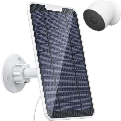 4-W-Solarpanel-Ladegerät für Google Nest-Kamera im Freien/Innenbereich (Batterieversion), Google Nest-Kamera IP65 wetterfest mit 3 m langem Kabel Solar