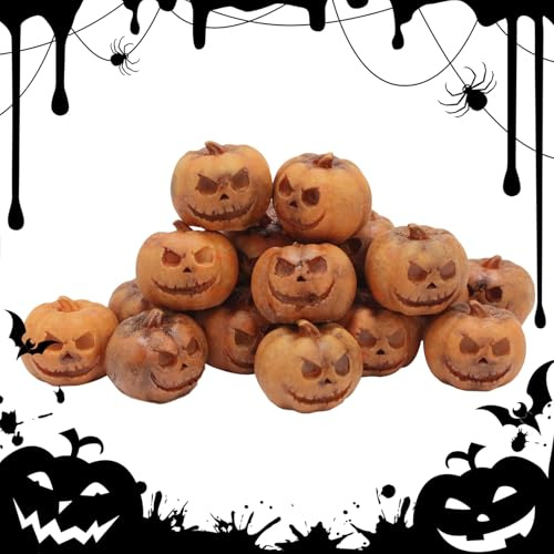 Mini zucche di Halloween, modello ornamentale a forma di , in resina, mini statuette per feste di Halloween, decorazione per la casa, centrotavola