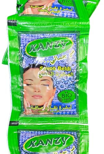 Lot de 8 Savons Beldi Marocains Traditionnels liquide | Savon Noir Naturel Hammam & Gommage | Nettoie, Purifie & Exfolie la Peau | Pour Hammam, Spa & Maison | 8×22g