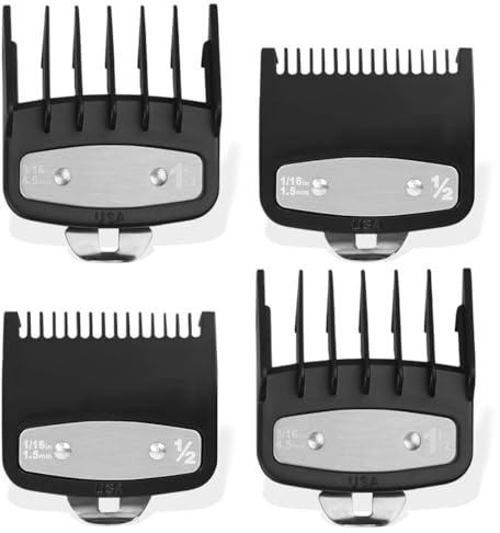 4 Piezas de Guía Juego de Peine Guía Compatible con Wanl Cortapelos, Peine de Peluqueria Profesional, Plásticos Peines Maquina Cortar Pelo Compatible, Cubierta Protectora Cortadora