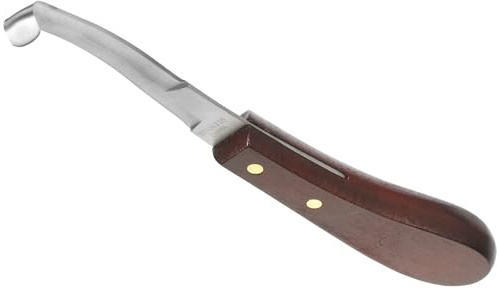 Didiseaon Cuchillo para Pezuñas Diestro de Acero Inoxidable, Cortador Compacto y Práctico para Cascos de Caballo y Ganado, Herramienta Profesional para Cuidado y Recorte de Pezuñas, Uso
