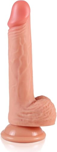 Manuell massageapparat med kraftig sugkopp, 16 cm flexibel silikon och slimmad kurvad design