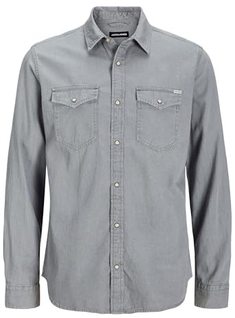 CAMICIE Uomo JACK&JONES 12138115 SHERIDAN LIGHT GREY