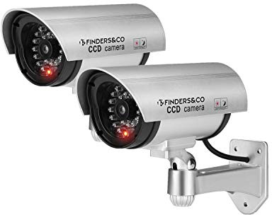 Fake Security Camera, Dummy CCTV Surveillance System (2, Silver)