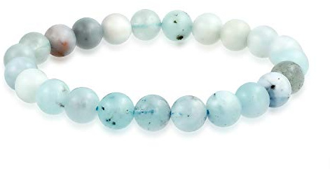 Bling Jewelry Natural Multi Color Semi Precious Gemstone Round Bead 8 MM Strand Stackable Stretch Armband för dam Män Tonåring Unisex, One Size, Sten, Akvamarin