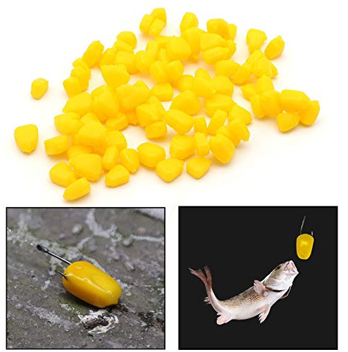 Yosoo Señuelos para Pesca, Carp Artificial sweetcorn,50 Piezas de plástico Amarillo Carpa Artificial cebos señuelo Cebo de simulación con Agradable para Pesca de Agua Dulce al Aire Carpa