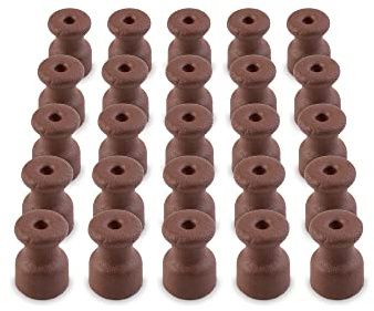 Amarcords - Abrazadera de cable con tornillos y tacos. 25 aisladores de porcelana de colores antiguos para instalaciones de cable trenzado de pared de color CORTEN