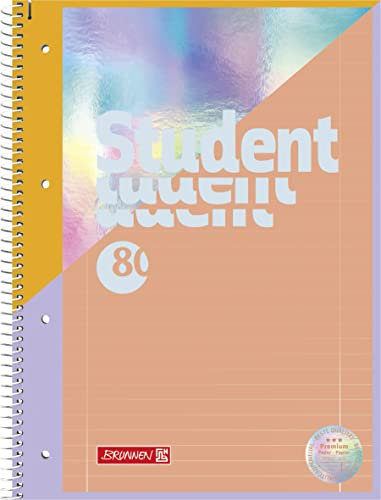 BRUNNEN Collegeblock Premium Student „Intoxicate“ | A4, Lineatur 27, 80 Blatt, koralle