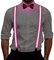 Ausolee Men's Braces, Luminous Men's LED Braces and Bow Tie, 2 Pieces/Set, for Music, Festival, Halloween Costume Party （Rosa）