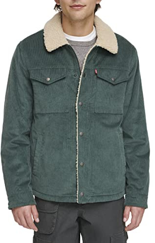 Levi's Herren Cordjacke mit Sherpa-Futter, Atlantis Wide Wale Cord, L